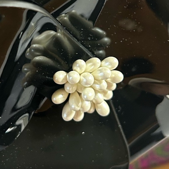 ***New****Tory Burch Perfect Black Flower Jelly Sandals - Picture 12 of 15